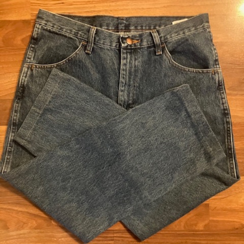 Vintage Rustler Jeans Size 34 Faded Denim Tag 32x30